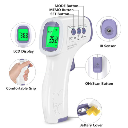 Non-Contact Infrared Forehead Thermometer – Instant, Hygienic Temperature Check for Home Use