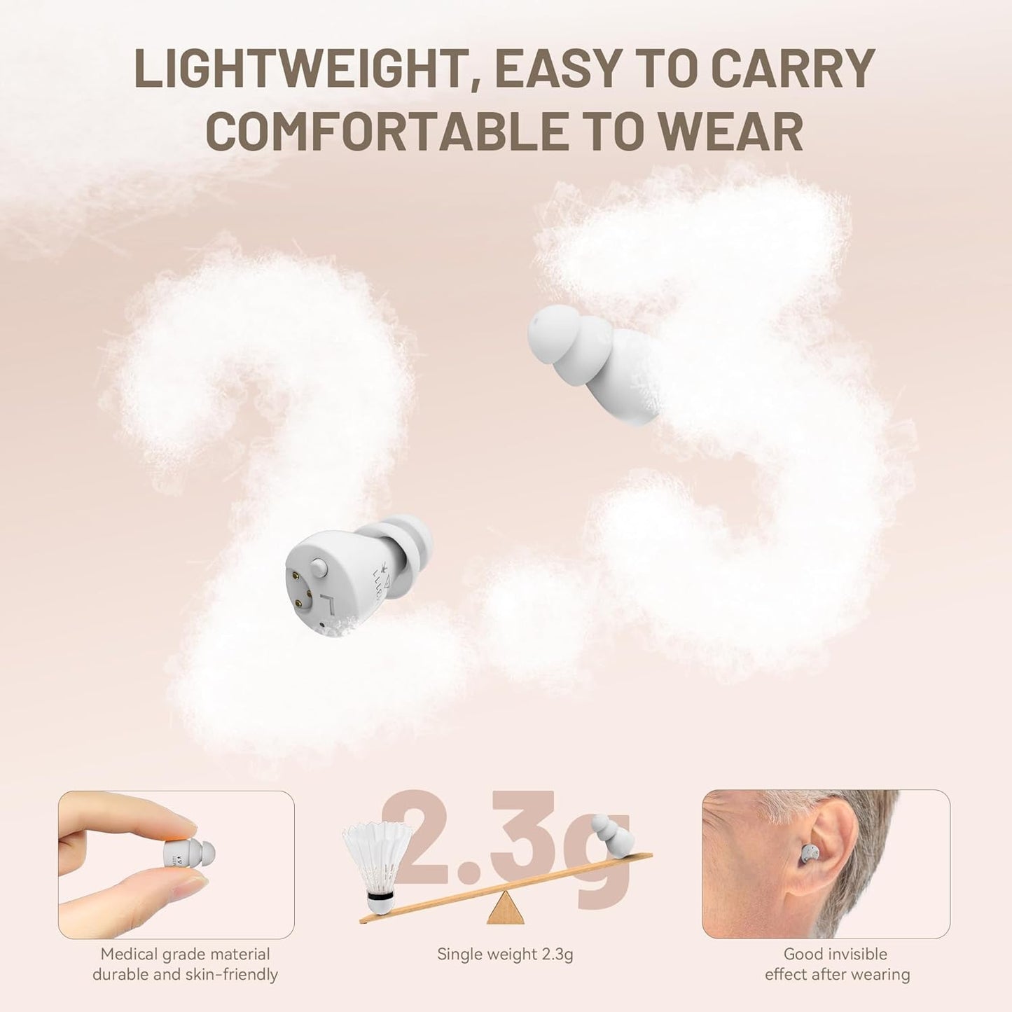 Long-Lasting Rechargeable Invisible Hearing Devices for Seniors