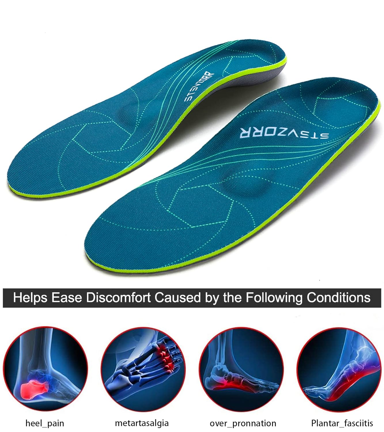 Comfortable Arch Support Insoles for Pain Relief
